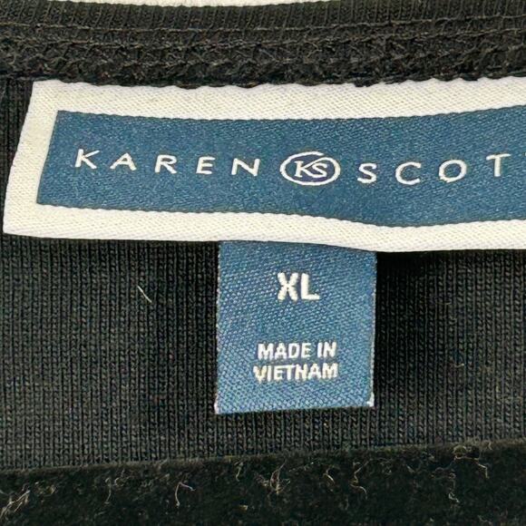 Karen Scott Sweater Womens XLarge Black Long Sleeve Reindeer Graphic Holiday - Picture 3 of 8